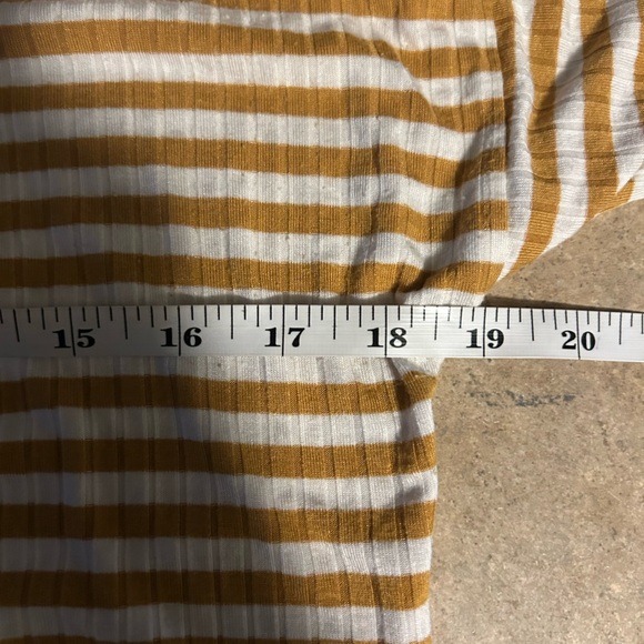 American Eagle Outfitters shirt - mustard/white stripe faux wrap cropped - Picture 7 of 8